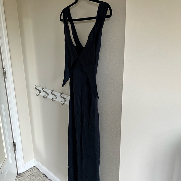 Vanity Moda Positano Sorrento Linen Midi Tank Dress Side Slit - Picture 5 of 9